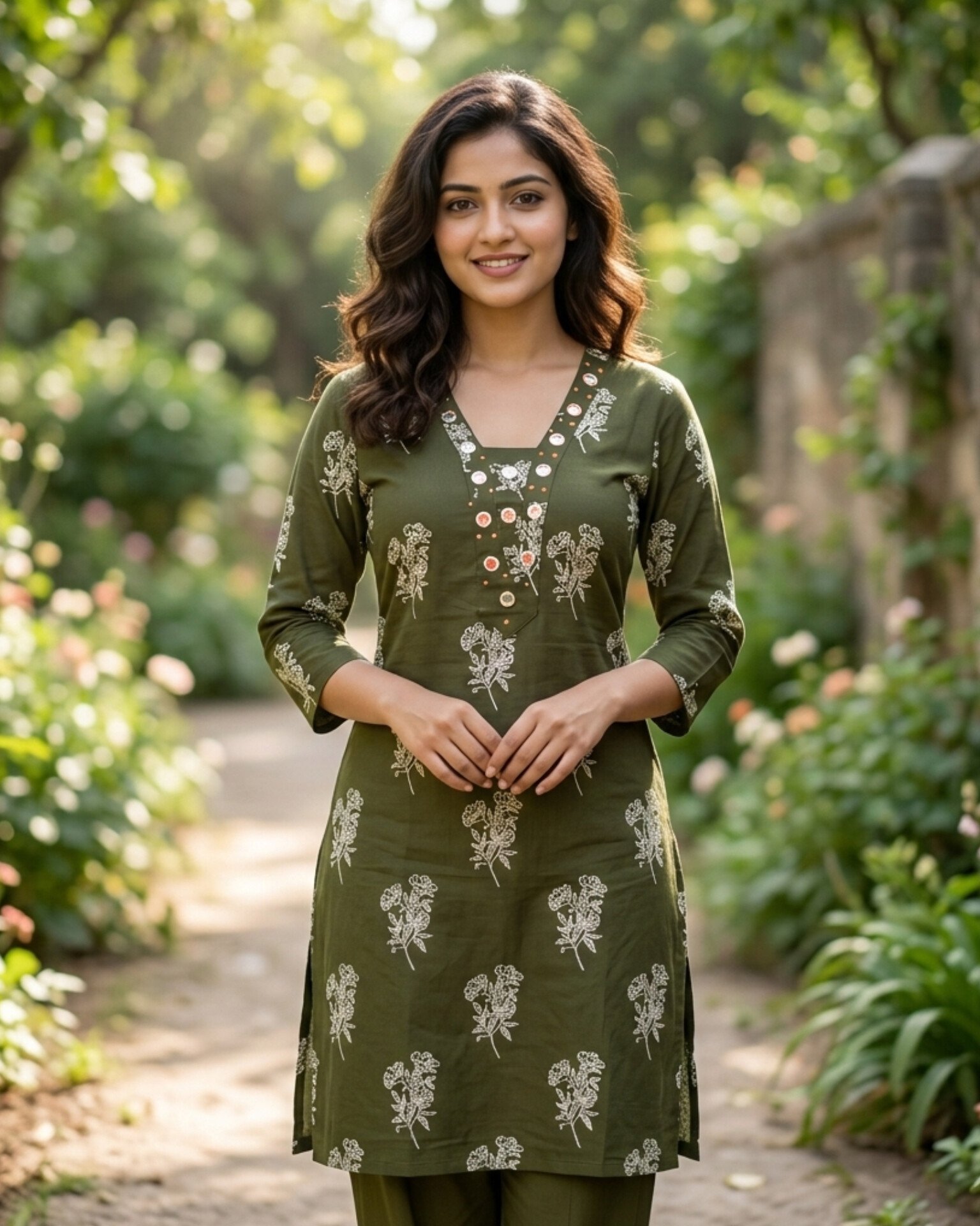 Green kurta 2 piece set
